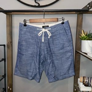 Express men’s casual dress denim colored shorts